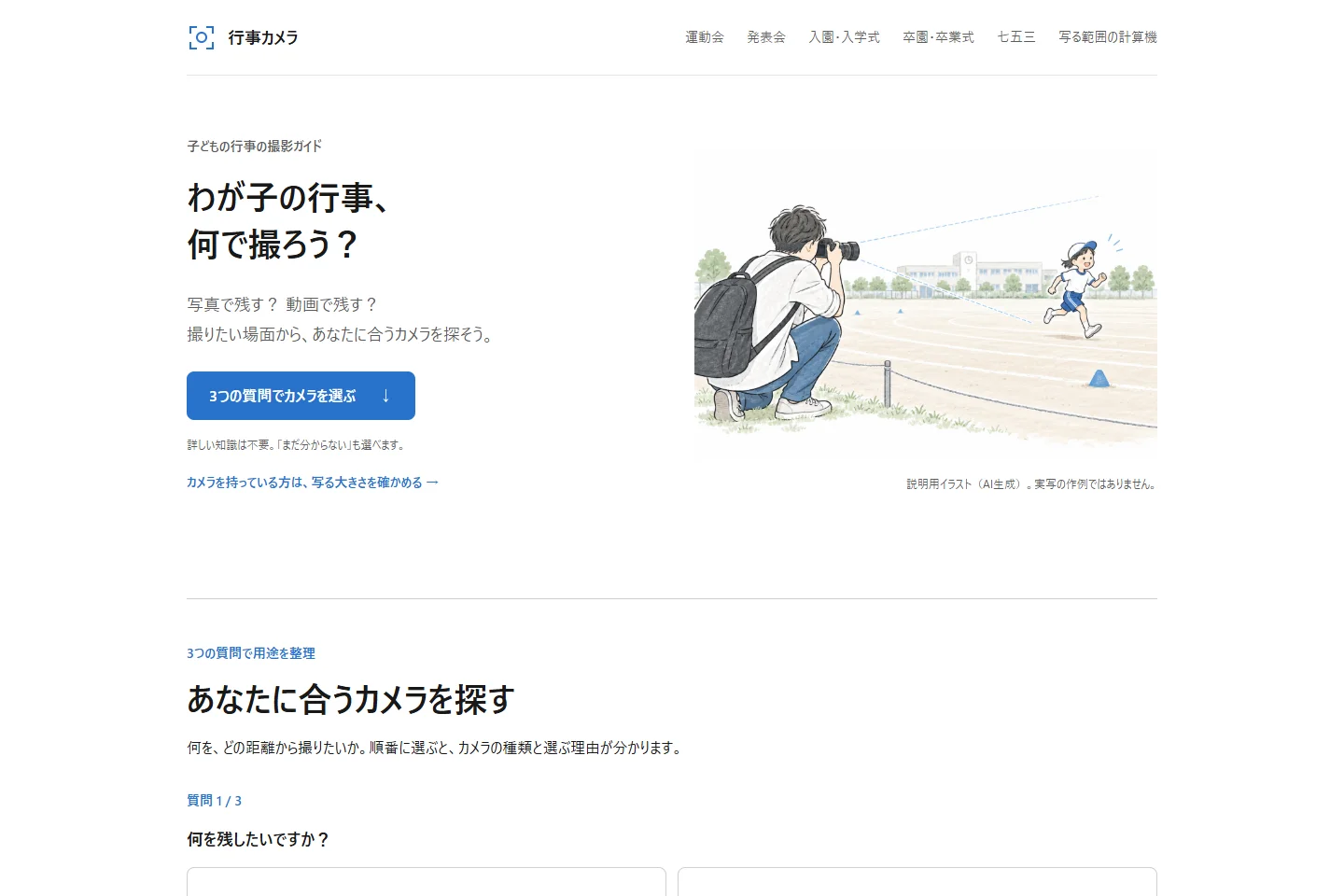 行事カメラの画面