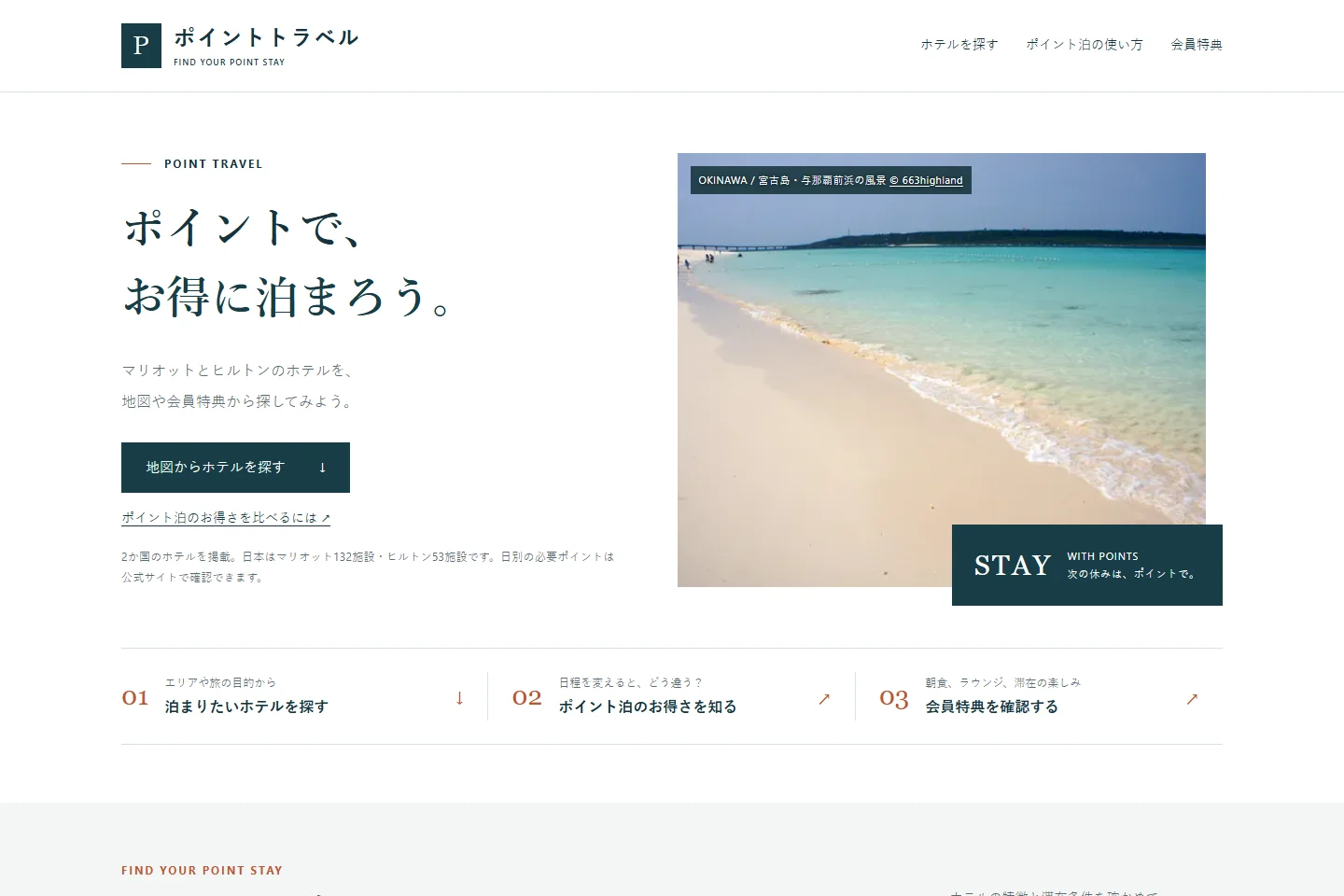 ポイントトラベルの画面